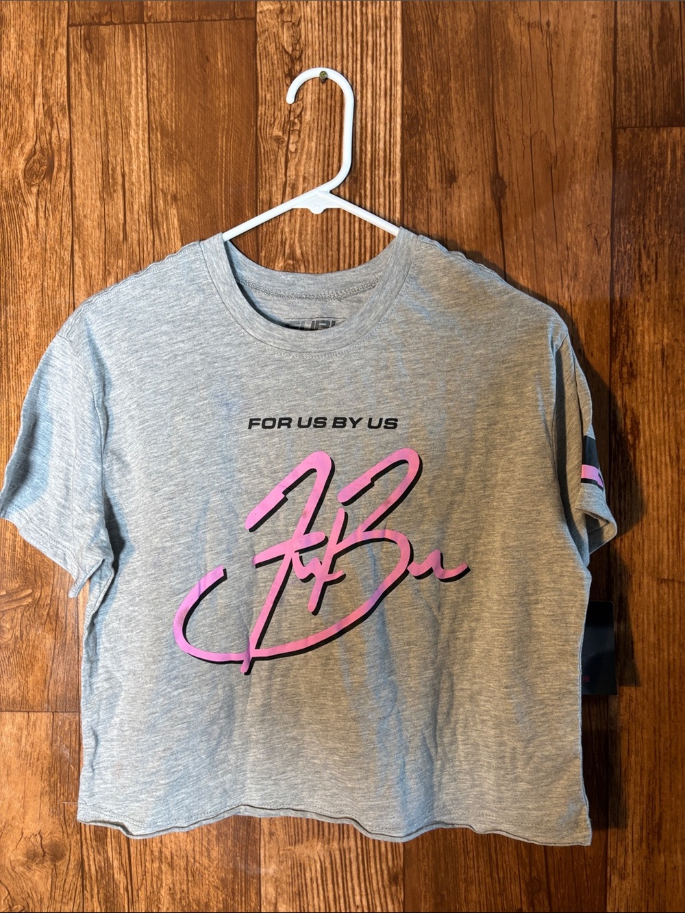NWT FUBU Gray Tee with Pink Logo